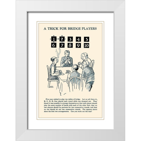 A Trick for Bridge Players White Modern Wood Framed Art Print with Double Matting by Retromagic