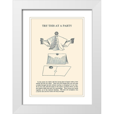 Try This at a Party White Modern Wood Framed Art Print with Double Matting by Retromagic