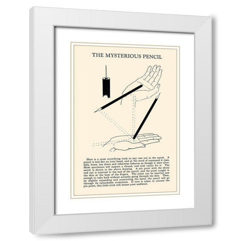 The Mysterious Pencil White Modern Wood Framed Art Print with Double Matting by Retromagic
