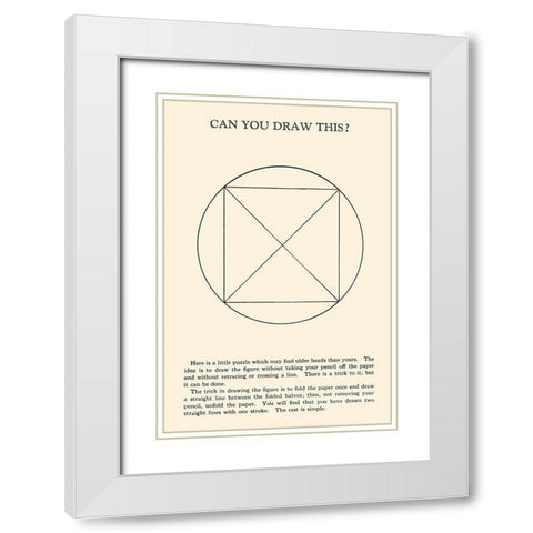 Can You Draw This? White Modern Wood Framed Art Print with Double Matting by Retromagic