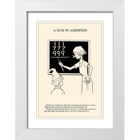 A Sum in Addition White Modern Wood Framed Art Print with Double Matting by Retromagic