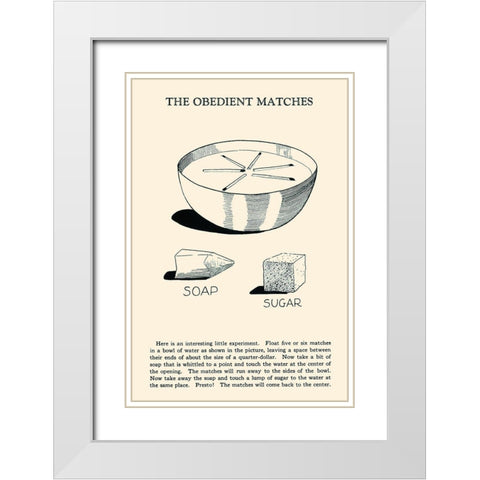 The Obedient Matches White Modern Wood Framed Art Print with Double Matting by Retromagic