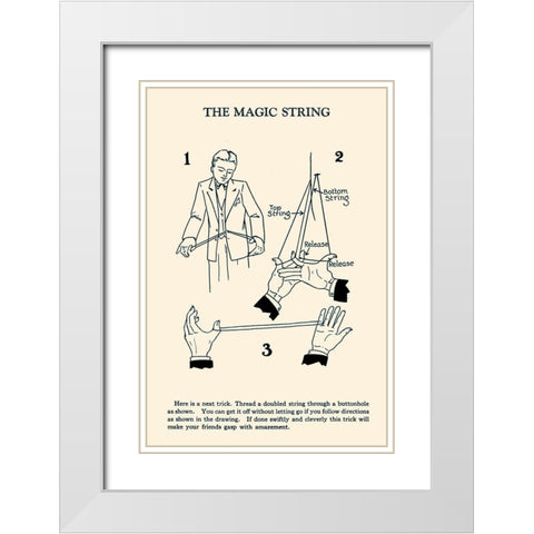 The Magic String White Modern Wood Framed Art Print with Double Matting by Retromagic