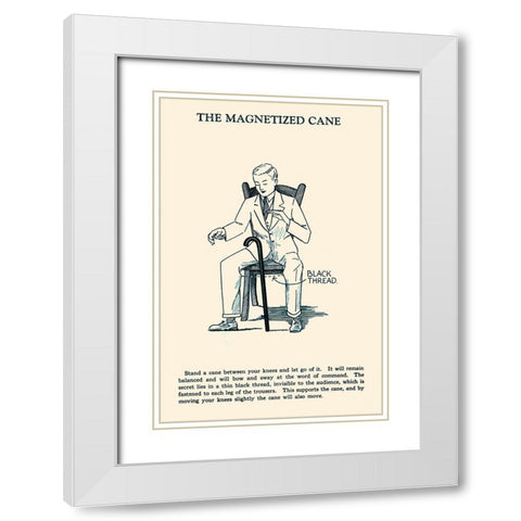 The Magnetized Cane White Modern Wood Framed Art Print with Double Matting by Retromagic