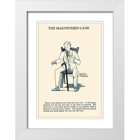 The Magnetized Cane White Modern Wood Framed Art Print with Double Matting by Retromagic