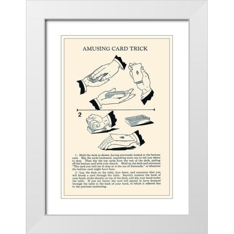Amusing Card Trick White Modern Wood Framed Art Print with Double Matting by Retromagic
