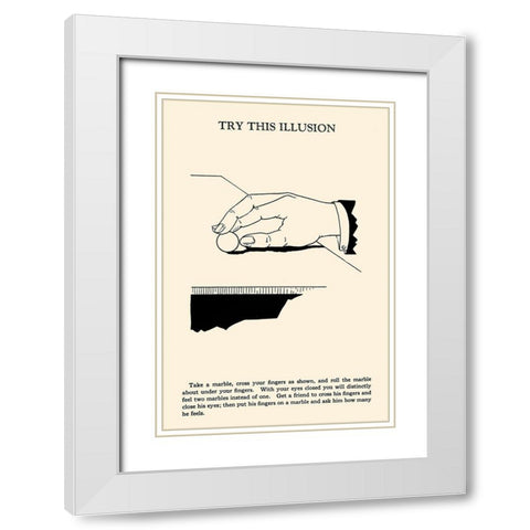 Try This Illusion White Modern Wood Framed Art Print with Double Matting by Retromagic