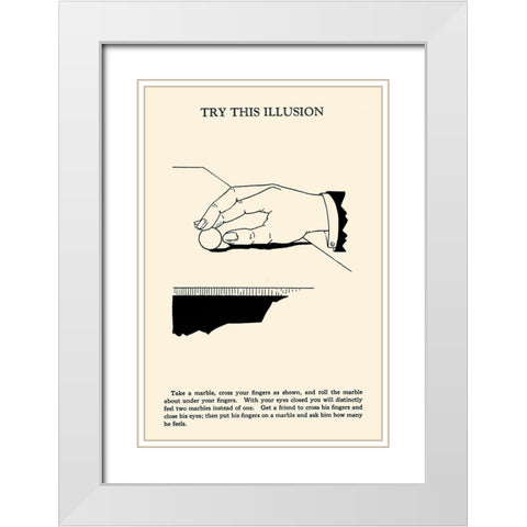 Try This Illusion White Modern Wood Framed Art Print with Double Matting by Retromagic