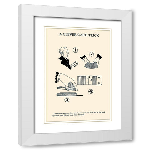 A Clever Card Trick White Modern Wood Framed Art Print with Double Matting by Retromagic