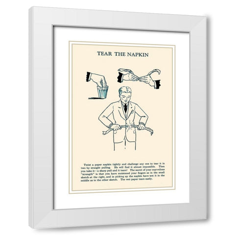 Tear the Napkin White Modern Wood Framed Art Print with Double Matting by Retromagic