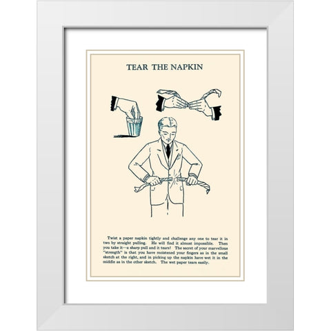 Tear the Napkin White Modern Wood Framed Art Print with Double Matting by Retromagic