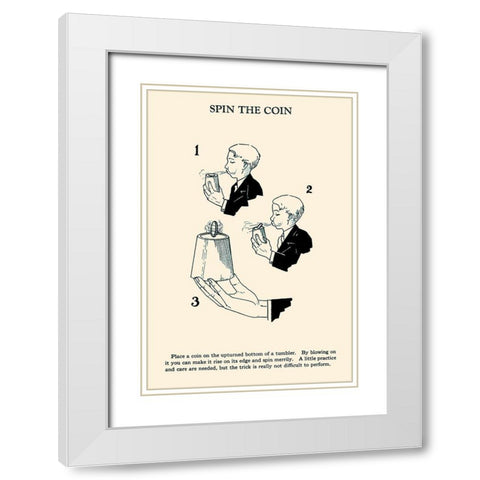 Spin The Coin White Modern Wood Framed Art Print with Double Matting by Retromagic