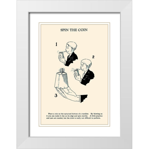 Spin The Coin White Modern Wood Framed Art Print with Double Matting by Retromagic