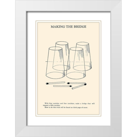 Making the Bridge White Modern Wood Framed Art Print with Double Matting by Retromagic
