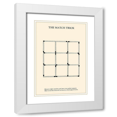 The Match Trick - Two Perfect Squares White Modern Wood Framed Art Print with Double Matting by Retromagic