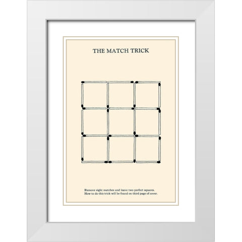 The Match Trick - Two Perfect Squares White Modern Wood Framed Art Print with Double Matting by Retromagic