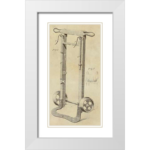 Hamper Hand truck for Moving Fabric White Modern Wood Framed Art Print with Double Matting by Inventions