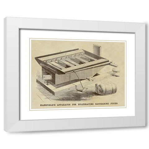 Mansfields Apparatus for Evaporating Saccharine Juices White Modern Wood Framed Art Print with Double Matting by Inventions