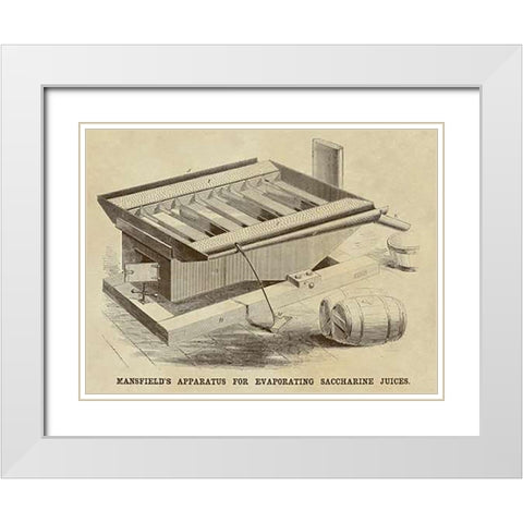 Mansfields Apparatus for Evaporating Saccharine Juices White Modern Wood Framed Art Print with Double Matting by Inventions