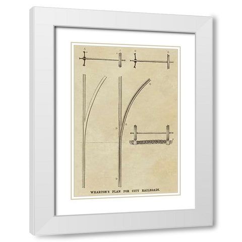 Whartons Plan for City Railroads White Modern Wood Framed Art Print with Double Matting by Inventions