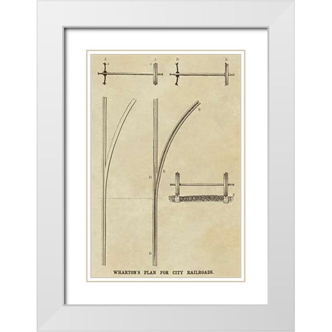 Whartons Plan for City Railroads White Modern Wood Framed Art Print with Double Matting by Inventions