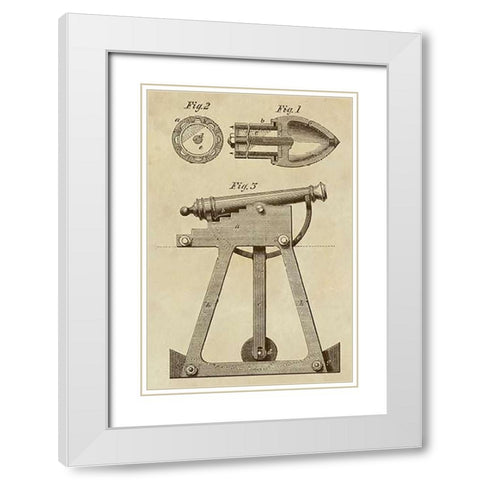 Device for Adjusting Cannon Trajectory and Accuracy White Modern Wood Framed Art Print with Double Matting by Inventions