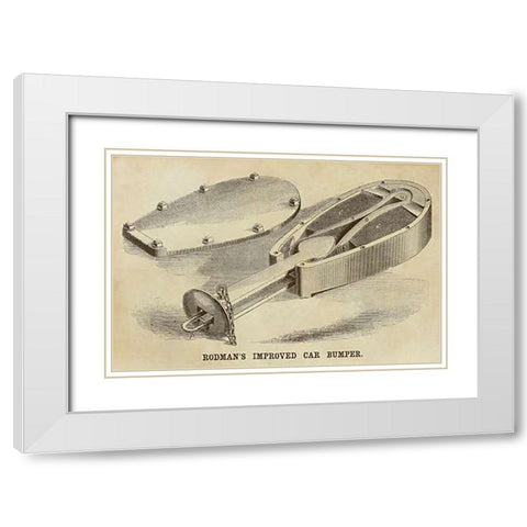 Rodmans Improved Car Bumper White Modern Wood Framed Art Print with Double Matting by Inventions