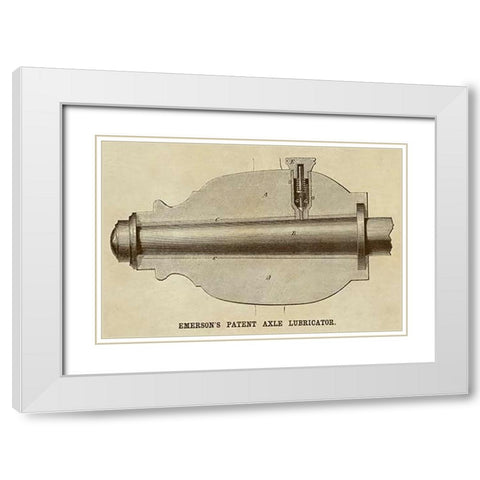 Emersons Patent Axel Lubricator White Modern Wood Framed Art Print with Double Matting by Inventions