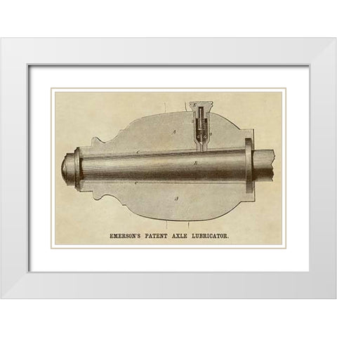 Emersons Patent Axel Lubricator White Modern Wood Framed Art Print with Double Matting by Inventions