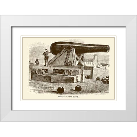 Rodmans Mammoth Cannon White Modern Wood Framed Art Print with Double Matting by Inventions