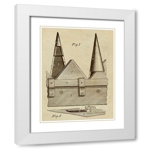 Pencil lead Cutter White Modern Wood Framed Art Print with Double Matting by Inventions