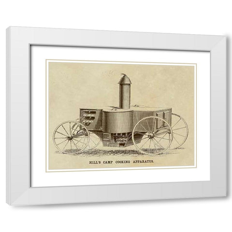 Hills Camp Cooking Apparatus White Modern Wood Framed Art Print with Double Matting by Inventions