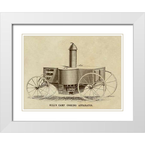 Hills Camp Cooking Apparatus White Modern Wood Framed Art Print with Double Matting by Inventions