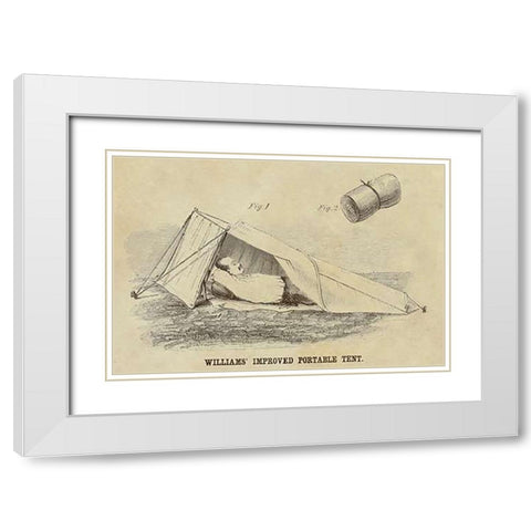 Williams Improved Portable Tent White Modern Wood Framed Art Print with Double Matting by Inventions