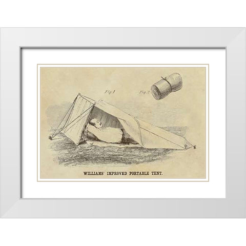 Williams Improved Portable Tent White Modern Wood Framed Art Print with Double Matting by Inventions