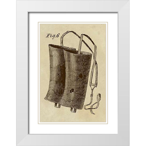 Shin Guards White Modern Wood Framed Art Print with Double Matting by Inventions