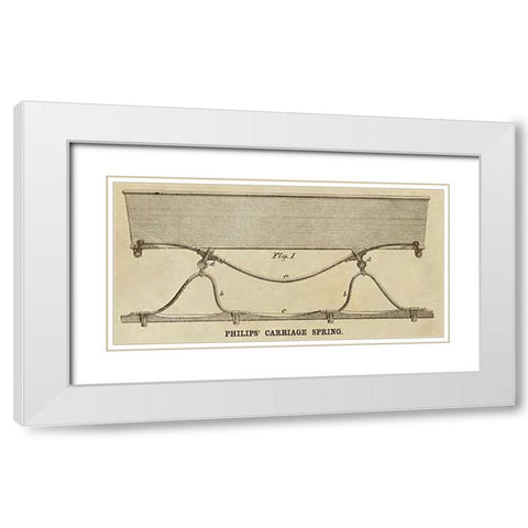 Philips Carriage Spring White Modern Wood Framed Art Print with Double Matting by Inventions