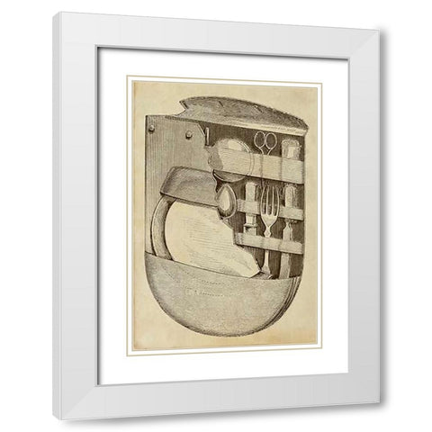 Pocket Picnic Kit White Modern Wood Framed Art Print with Double Matting by Inventions