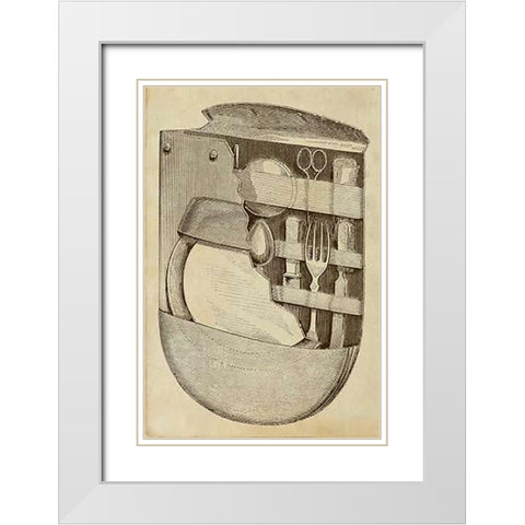 Pocket Picnic Kit White Modern Wood Framed Art Print with Double Matting by Inventions