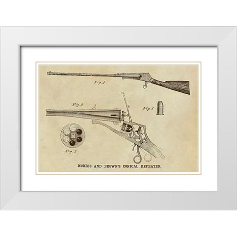 Morris and Browns Conical Repeater White Modern Wood Framed Art Print with Double Matting by Inventions