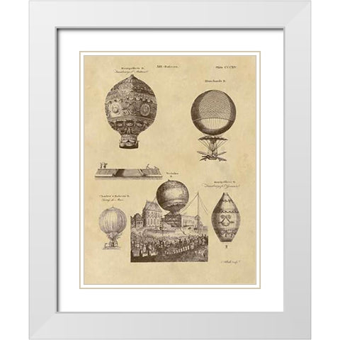 Air Balloons White Modern Wood Framed Art Print with Double Matting by Inventions
