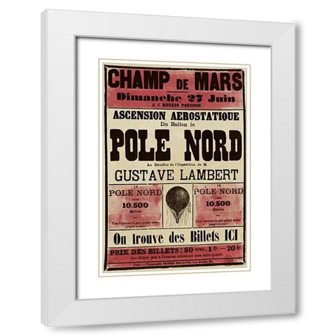 Pole Nord White Modern Wood Framed Art Print with Double Matting by Inventions