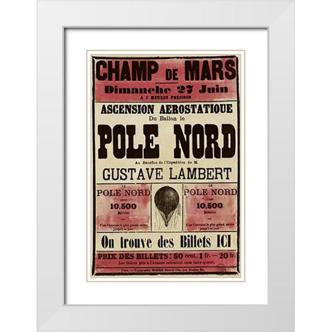 Pole Nord White Modern Wood Framed Art Print with Double Matting by Inventions