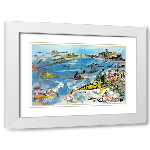 Futuristic Look at Air Travel in the Year 2000 White Modern Wood Framed Art Print with Double Matting by Inventions