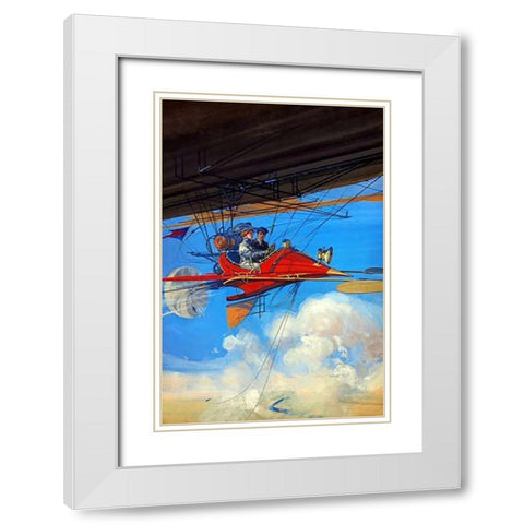 Futuristic Air Travel White Modern Wood Framed Art Print with Double Matting by Inventions