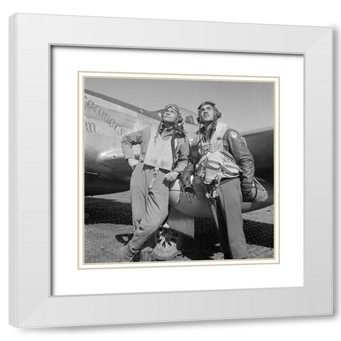 Benjamin O. Davis White Modern Wood Framed Art Print with Double Matting by Inventions