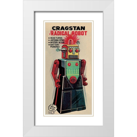 Cragstan Radical Robot White Modern Wood Framed Art Print with Double Matting by Retrobot