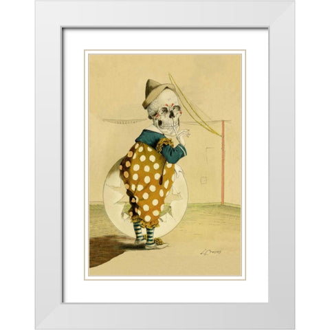 Death Amuses Us White Modern Wood Framed Art Print with Double Matting by Frusius