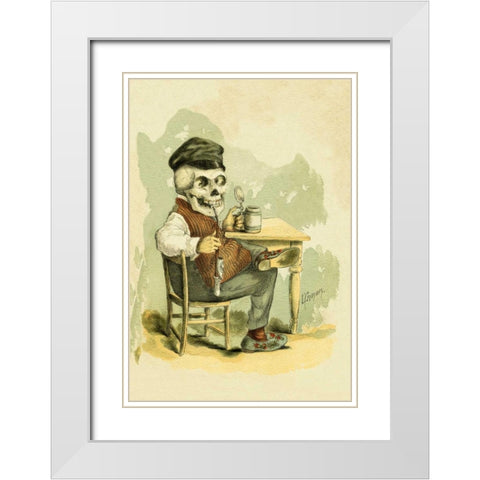 Death Tips a Pint White Modern Wood Framed Art Print with Double Matting by Frusius
