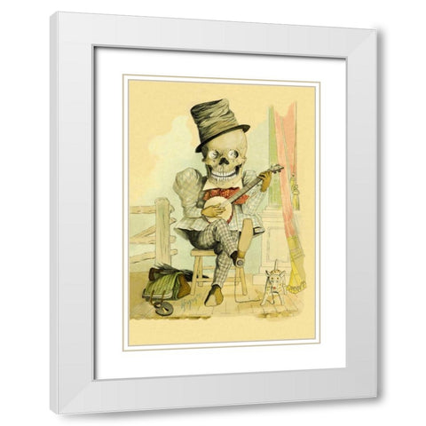 Death Picks a Tune White Modern Wood Framed Art Print with Double Matting by Frusius